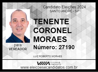 Candidato TENENTE CORONEL MORAES 2024 - SANTO ANDRÉ - Eleições