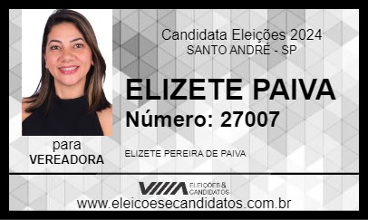 Candidato ELIZETE PAIVA 2024 - SANTO ANDRÉ - Eleições