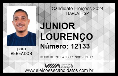 Candidato JUNIOR LOURENÇO 2024 - ITAPEVI - Eleições