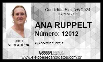 Candidato ANA RUPPELT 2024 - ITAPEVI - Eleições