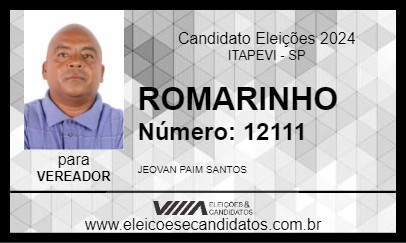 Candidato ROMARINHO 2024 - ITAPEVI - Eleições