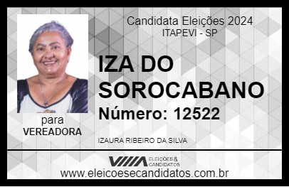 Candidato IZA DO SOROCABANO 2024 - ITAPEVI - Eleições