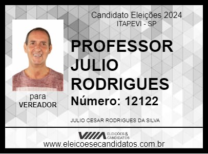 Candidato PROFESSOR JULIO RODRIGUES 2024 - ITAPEVI - Eleições