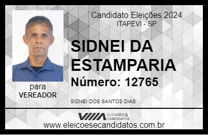 Candidato SIDNEI DA ESTAMPARIA 2024 - ITAPEVI - Eleições