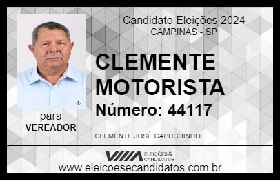 Candidato CLEMENTE MOTORISTA 2024 - CAMPINAS - Eleições