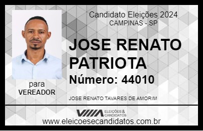 Candidato JOSE RENATO PATRIOTA 2024 - CAMPINAS - Eleições