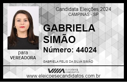 Candidato GABRIELA SIMÃO 2024 - CAMPINAS - Eleições