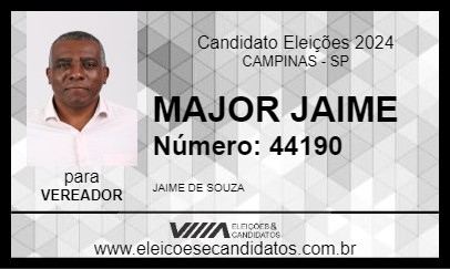 Candidato MAJOR JAIME 2024 - CAMPINAS - Eleições