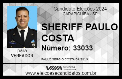 Candidato SHERIFF PAULO COSTA 2024 - CARAPICUÍBA - Eleições