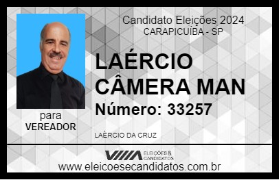 Candidato LAÉRCIO CÂMERA MAN 2024 - CARAPICUÍBA - Eleições