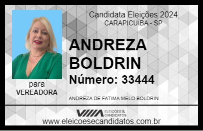 Candidato ANDREZA  BOLDRIN 2024 - CARAPICUÍBA - Eleições