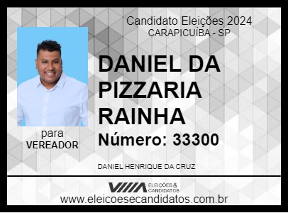 Candidato DANIEL DA PIZZARIA RAINHA 2024 - CARAPICUÍBA - Eleições