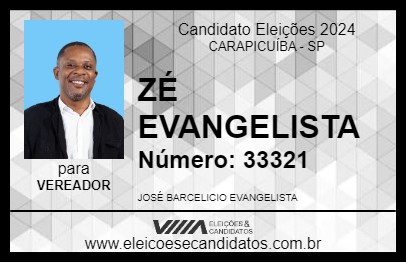 Candidato ZÉ EVANGELISTA 2024 - CARAPICUÍBA - Eleições