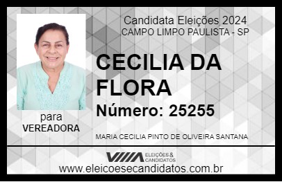 Candidato CECILIA DA FLORA 2024 - CAMPO LIMPO PAULISTA - Eleições