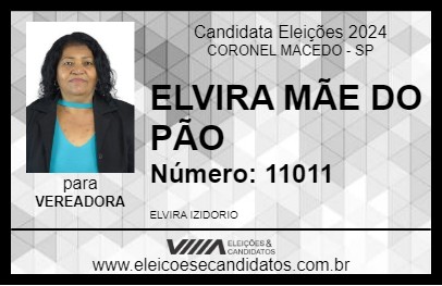 Candidato ELVIRA MÃE DO PÃO 2024 - CORONEL MACEDO - Eleições