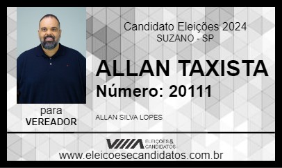 Candidato ALLAN TAXISTA 2024 - SUZANO - Eleições