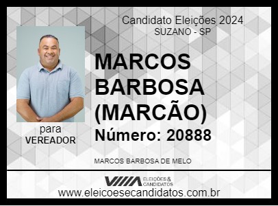 Candidato MARCOS BARBOSA (MARCÃO) 2024 - SUZANO - Eleições