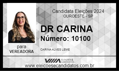 Candidato DR CARINA 2024 - OUROESTE - Eleições