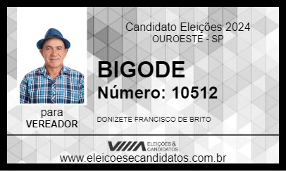 Candidato BIGODE 2024 - OUROESTE - Eleições