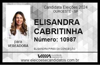 Candidato ELISANDRA CABRITINHA 2024 - OUROESTE - Eleições