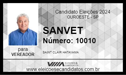 Candidato SANVET 2024 - OUROESTE - Eleições