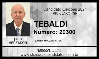 Candidato TEBALDI 2024 - RIO CLARO - Eleições