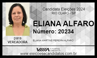 Candidato ELIANA ALFARO 2024 - RIO CLARO - Eleições