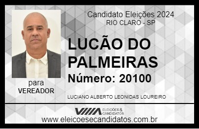 Candidato LUCIANO DO JD DAS PALMEIRAS 2024 - RIO CLARO - Eleições