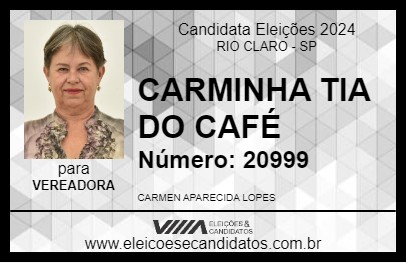 Candidato CARMINHA TIA DO CAFÉ 2024 - RIO CLARO - Eleições