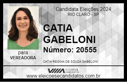 Candidato CATIA GABELONI 2024 - RIO CLARO - Eleições