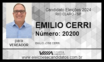 Candidato EMILIO CERRI 2024 - RIO CLARO - Eleições