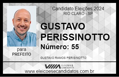 Candidato GUSTAVO PERISSINOTTO 2024 - RIO CLARO - Eleições