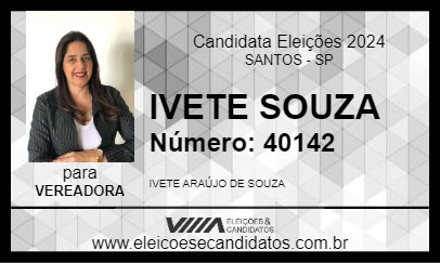 Candidato IVETE SOUZA 2024 - SANTOS - Eleições