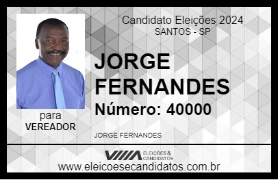 Candidato JORGE FERNANDES 2024 - SANTOS - Eleições