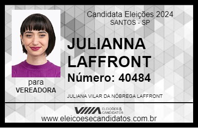 Candidato JULIANNA LAFFRONT 2024 - SANTOS - Eleições