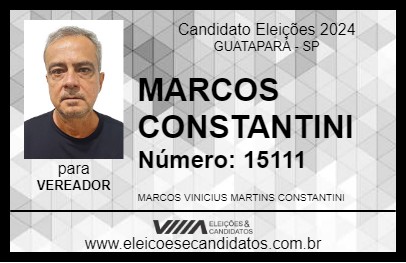 Candidato MARCOS CONSTANTINI 2024 - GUATAPARÁ - Eleições