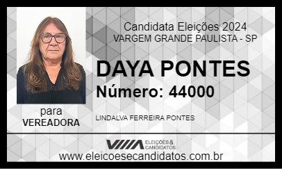 Candidato DAYA PONTES 2024 - VARGEM GRANDE PAULISTA - Eleições