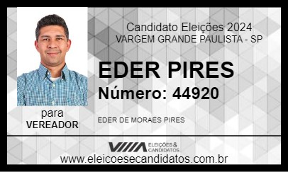 Candidato EDER PIRES 2024 - VARGEM GRANDE PAULISTA - Eleições