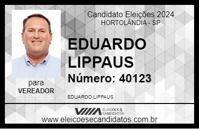 Candidato EDUARDO LIPPAUS 2024 - HORTOLÂNDIA - Eleições