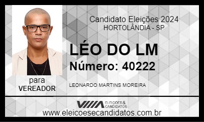 Candidato LÉO DO LM 2024 - HORTOLÂNDIA - Eleições