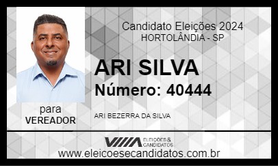 Candidato ARI SILVA 2024 - HORTOLÂNDIA - Eleições