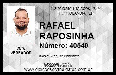 Candidato RAFAEL RAPOSINHA 2024 - HORTOLÂNDIA - Eleições