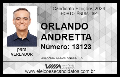 Candidato ORLANDO ANDRETTA 2024 - HORTOLÂNDIA - Eleições