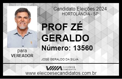 Candidato PROF ZÉ GERALDO 2024 - HORTOLÂNDIA - Eleições