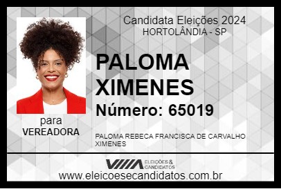 Candidato PALOMA XIMENES 2024 - HORTOLÂNDIA - Eleições