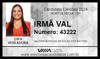 Candidato IRMÃ VAL 2024 - HORTOLÂNDIA - Eleições