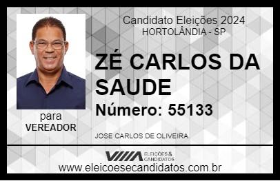 Candidato ZÉ CARLOS DA SAUDE 2024 - HORTOLÂNDIA - Eleições