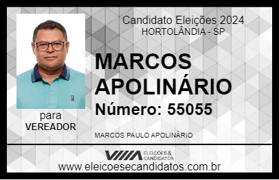 Candidato MARCOS APOLINÁRIO 2024 - HORTOLÂNDIA - Eleições