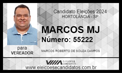 Candidato MARCOS MJ 2024 - HORTOLÂNDIA - Eleições