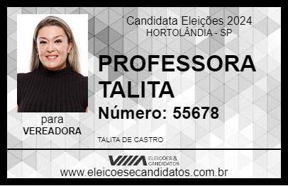 Candidato PROFESSORA TALITA 2024 - HORTOLÂNDIA - Eleições